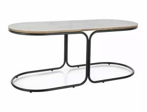 SET DE CAFEA DUAL, STEJAR ARTISAN/NEGRU/GRI, BLAT DIN MDF, FURNIR NATURAL SI CADRU DIN METAL, STIL MODERN - Img 3