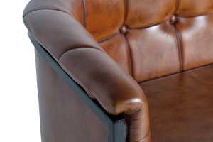 SOFA 2 LOCURI DIN PIELE SI STRUCTURA DIN METAL, MARO/NEGRU, ARTIM GROUP COLLECTION - Img 5