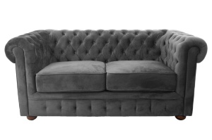 SOFA CHESTERFIELD 164CM GRI DIN STOFA DE LUX DESIGN DEOSEBIT