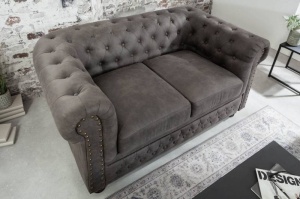 SOFA CHESTERFIELD II 150CM, 2 LOCURI, GRI ANTICHIZAT, ARTIM GROUP SELECTION - Img 3