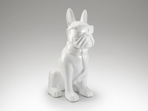 STATUETA DECORATIVA BULLDOG FRANCES, 105x148 CM, DIN FIBRE DE STICLA SI POLIESTER, STIL MODERN - Img 2