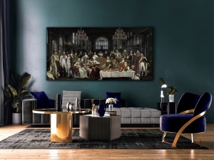 TABLOU DECORATIV LA NOBLEZA, 180x90 CM, DIN STICLA SECURIZATA, STIL MODERN