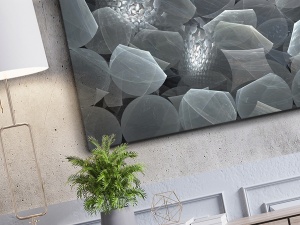 TABLOU DECORATIV POLARIS, 120x120 CM, DIN STICLA SECURIZATA, STIL MODERN - Img 2