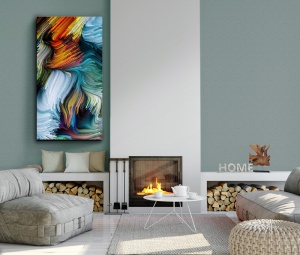 TABLOU DECORATIV SIMBIOSIS, 80x150 CM, DIN STICLA SECURIZATA, STIL MODERN