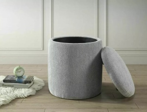 TABURET FLO, GRI 06, TAPITERIE DIN STOFA RAVEN, STIL MODERN - Img 1