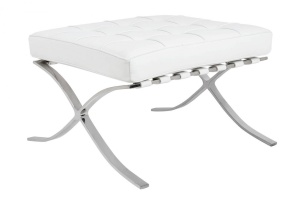 TABURET-SUPORT PENTRU PICIOARE BARCELON PRESTIGE PLUS ALB/CROM, STIL MODERN