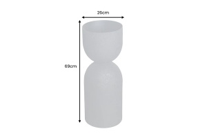 VAZA FLORI, SANDGLASS XL 70CM, DIN METAL, NEGRU, DESIGN INDUSTRIAL - Img 4
