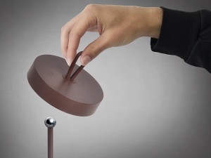 VEIOZA GONG, 35 CM, MARO/OPAL, DIN METAL SI ABS, STIL MODERN - Img 6