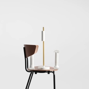 VEIOZA TREVO, 54 CM, ALAMA/ALB, DIN METAL, STIL MODERN - Img 4