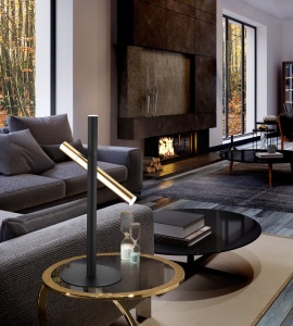 VEIOZA VARAS, 53 CM, NEGRU MAT/AURIU/OPAL, DIN METAL SI ACRIL, STIL MODERN