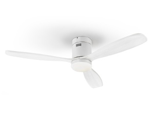 VENTILATOR SIROCO, CU TELECOMANDA, 30 CM, ALB, DIN METAL SI LEMN, STIL MODERN - Img 7