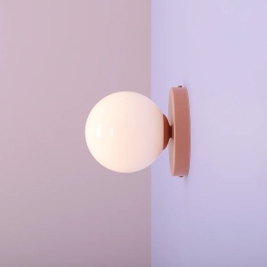 APLICA BALL II S, 15 CM, CORAL, DIN STICLA SI METAL, STIL MODERN
