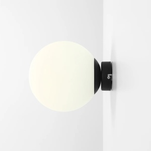 APLICA BALL M, 20 CM, NEAGRA, DIN STICLA SI METAL, STIL MODERN