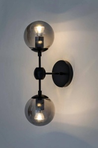 APLICA PLANETARIO 2, NEGRU, DIN METAL SI STICLA, STIL MODERN, B2