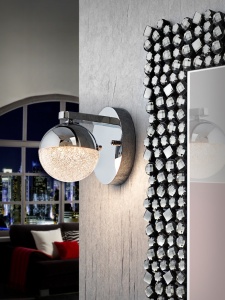 APLICA SPHERE, 17,5 CM, CROM, DIN METAL SI POLICARBONAT, STIL MODERN