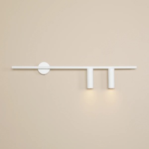 APLICA TREVO, 2 BRATE, 17 CM, ALBA, DIN METAL, STIL MODERN
