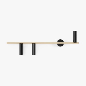 APLICA TREVO, 3 BRATE, 26 CM, NEGRU/AURIU, DIN METAL, STIL MODERN
