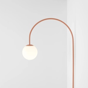 APLICA UNA, 97 CM, CORAL, DIN STICLA SI METAL, STIL MODERN