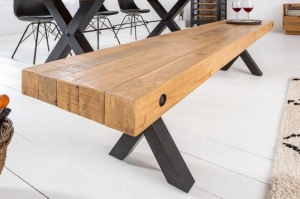 BANCA, THOR 200CM, DIN LEMN MASIV DE PIN, DESIGN INDUSTRIAL - Img 2