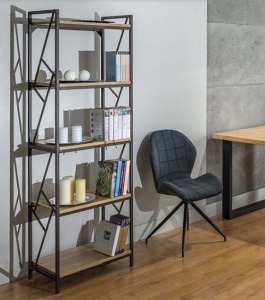 BIBLIOTECA TABLO R5, STEJAR/NEGRU, DIN MDF SI METAL, STIL MODERN, SIGNAL - Img 1