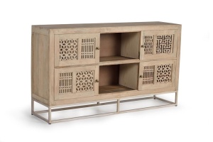 BUFET CHRIS 6174, NATURAL, DIN LEMN DE MANGO SI METAL, STIL VINTAGE G&C - Img 4