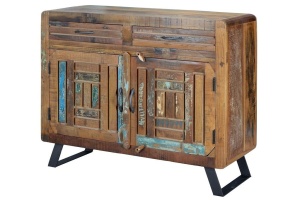 BUFET KATIA 105CM, MARO/MULTICOLOR, DIN LEMN RECICLAT SI METAL, GINER Y COLOMER - Img 5