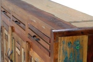 BUFET KATIA 6966,MARO/MULTICOLOR, DIN LEMN RECICLAT SI FIER, STIL VINTAGE G&C - Img 2