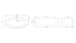 CADA REA MALTA, 150 CM, ALB, DIN ACRIL, CALITATE SUPERIOARA - Img 8