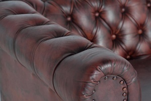 CANAPEA 200CM, MARO, DIN PIELE, STIL CHESTERFIELD, DESIGN CHESTERFIELD - Img 6