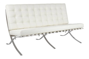 CANAPEA ALBA DIN PIELE NATURALA BARCELON PRESTIGE PLUS STIL MODERN