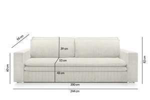 CANAPEA EXTENSIBILA SENSE, CU FUNCTIE DE DORMIT, GRUPA I, CONFECTIONATA DIN METAL, TEXTIL SI SPUMA POLIURETANICA, STIL MODERN - Img 2