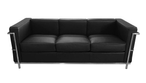 CANAPEA NEAGRA DIN PIELE NATURALA SOFT LC2 STIL MODERN
