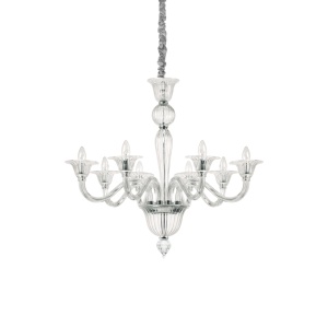 CANDELABRU BRIGITTA SP8, TRANSPARENT, DIN STICLA, STIL MODERN