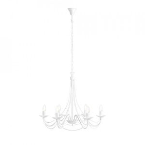 CANDELABRU ROSE, 6 BRATE, 250 CM, ALB, DIN METAL, STIL VINTAGE