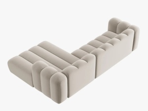 COLTAR MODULAR LUPIN, DREAPTA, 4 LOCURI, 288 CM, BEJ 1, TAPITERIE DIN CATIFEA, DESIGN DEOSEBIT - Img 4