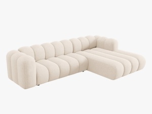 COLTAR MODULAR LUPIN, DREAPTA, 4 LOCURI, 288 CM, BEJ DESCHIS 23, TAPITERIE CHENILLE, DESIGN DEOSEBIT - Img 3
