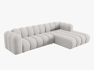 COLTAR MODULAR LUPIN, DREAPTA, 4 LOCURI, 288 CM, GRI DESCHIS 06, TAPITERIE CHENILLE, DESIGN DEOSEBIT - Img 3