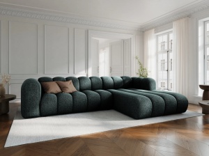 COLTAR MODULAR LUPIN, DREAPTA, 4 LOCURI, 288 CM, VERDE PETROL 78, TAPITERIE CHENILLE, DESIGN DEOSEBIT