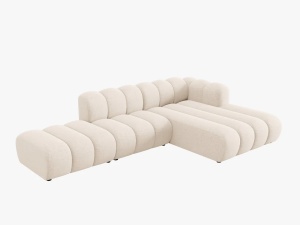 COLTAR MODULAR LUPIN, DREAPTA, 5 LOCURI, 294 CM, BEJ DESCHIS 23, TAPITERIE CHENILLE, DESIGN DEOSEBIT - Img 3