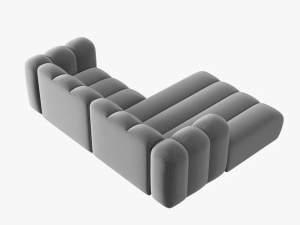 COLTAR MODULAR LUPIN, STANGA, 3 LOCURI, 228 CM, GRI 17, TAPITERIE DIN CATIFEA, DESIGN DEOSEBIT - Img 4