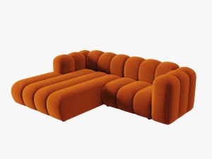 COLTAR MODULAR LUPIN, STANGA, 3 LOCURI, 228 CM, SCORTISOARA 14, TAPITERIE DIN CATIFEA, DESIGN DEOSEBIT - Img 2