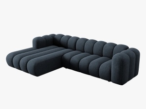 COLTAR MODULAR LUPIN, STANGA, 4 LOCURI, 288 CM, ALBASTRU ROYAL 86, TAPITERIE CHENILLE, DESIGN DEOSEBIT - Img 3