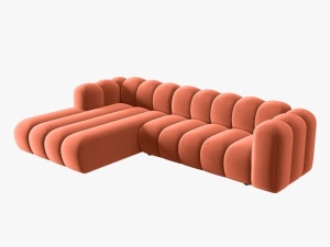 COLTAR MODULAR LUPIN, STANGA, 4 LOCURI, 288 CM, CORAL 12, TAPITERIE DIN CATIFEA, DESIGN DEOSEBIT - Img 2
