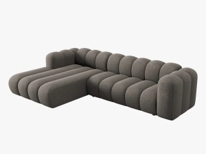 COLTAR MODULAR LUPIN, STANGA, 4 LOCURI, 288 CM, GRI 16, TAPITERIE CHENILLE, DESIGN DEOSEBIT - Img 3