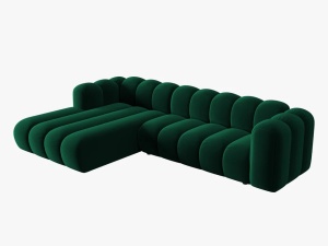 COLTAR MODULAR LUPIN, STANGA, 4 LOCURI, 288 CM, VERDE SMARALD 7, TAPITERIE DIN CATIFEA, DESIGN DEOSEBIT - Img 2