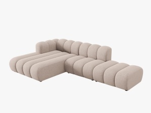 COLTAR MODULAR LUPIN, STANGA, 5 LOCURI, 294 CM, BEJ 30, TAPITERIE CHENILLE, DESIGN DEOSEBIT - Img 3