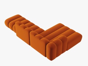 COLTAR MODULAR LUPIN, STANGA, 5 LOCURI, 294 CM, SCORTISOARA 14, TAPITERIE DIN CATIFEA, DESIGN DEOSEBIT - Img 4