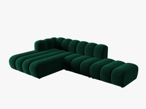 COLTAR MODULAR LUPIN, STANGA, 5 LOCURI, 294 CM, VERDE BOTTLE 78, TAPITERIE DIN CATIFEA, DESIGN DEOSEBIT - Img 2