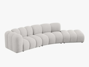 COLTAR SEMIROTUND LUPIN, DREAPTA, 5 LOCURI, 335 CM, GRI DESCHIS 06, TAPITERIE CHENILLE, DESIGN DEOSEBIT - Img 3