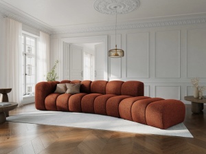 COLTAR SEMIROTUND LUPIN, DREAPTA, 5 LOCURI, 335 CM, SCORTISOARA 44, TAPITERIE CHENILLE, DESIGN DEOSEBIT